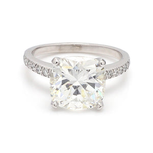 SOLD - Tiffany & Co., 4.15ct H VVS2 Cushion Cut Diamond Ring - GIA Certified