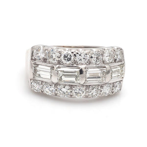 SOLD - 1.75ctw Baguette and Round Brilliant Cut Diamond Band