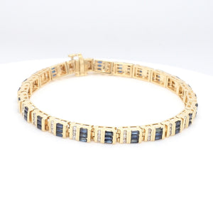 3.57ctw Sapphire and Diamond Bracelet