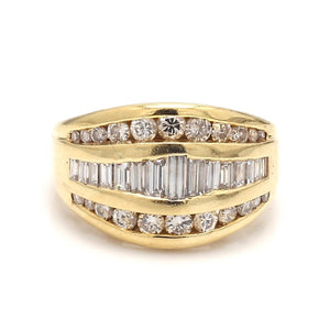 1.50ctw Baguette and Round Brilliant Cut Diamond Band