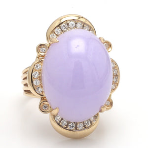10.00ct Oval Lavender Jade Ring