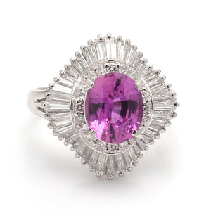 SOLD - 2.17ct Oval Cut Pink Sapphire Ring