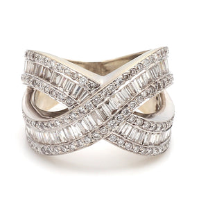 2.60ctw Baguette and Round Brilliant Cut Diamond Band