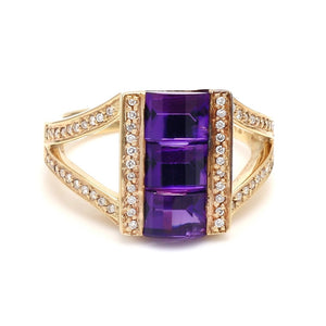 2.00ctw Faceted Amethyst Ring