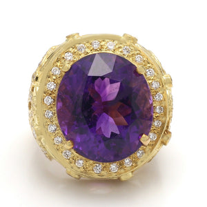SOLD - 16.00ct Oval Cut Amethyst Ring
