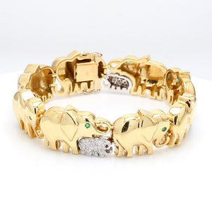 SOLD - 18K Gold Elephant Bracelet