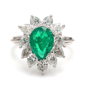 SOLD - 2.80ct Pear Shaped Emerald Ring