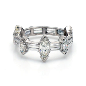 SOLD - 2.70ctw Marquise and Baguette Cut Diamond Band