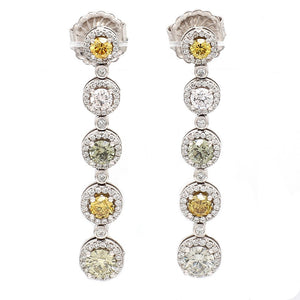 SOLD - 2.78ctw Fancy Colored Diamond Earrings - GIA Certified