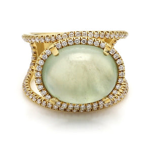 SOLD - Oval Cut Green Chalcedony Ring