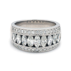 2.70ctw Oval and Round Brilliant Cut Diamond Band