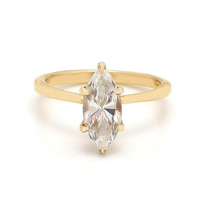 1.02ct H VS2 Marquise Cut Diamond Solitaire Ring - GIA Certified