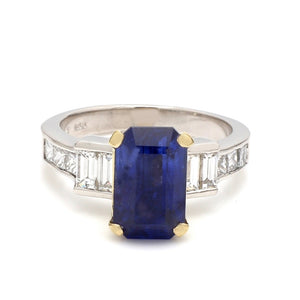 5.57ct Emerald Cut Sapphire Ring