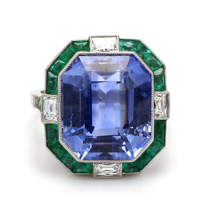 SOLD - 17.80ct Octagonal Cut No-Heat Bluish-Violet Sapphire Ring - GIA Certified
