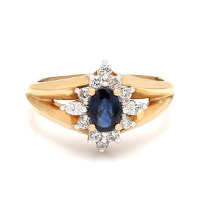 0.85ctw Sapphire and Diamond Ring