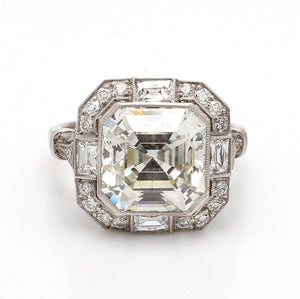 6.39ct K VS2 Asscher Cut Diamond Ring - GIA Certified