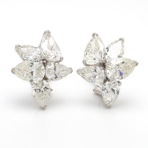 14.33ctw Pear Shaped Diamond Earrings - GIA Certified