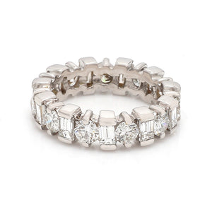 3.30ctw Baguette and Round Brilliant Cut Diamond Eternity Band