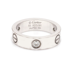 Cartier, 18K White Gold Diamond LOVE Band