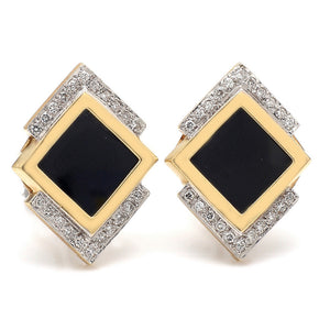 Onyx and Diamond Earrings