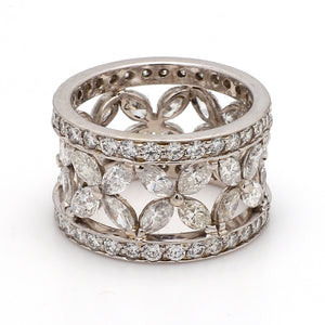 SOLD - 4.86ctw Marquise and Round Brilliant Cut Diamond Band