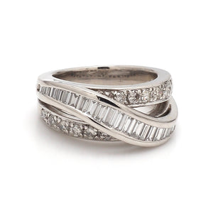 1.00ctw Baguette and Round Brilliant Cut Diamond Band
