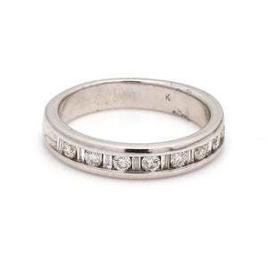 SOLD - 0.60ctw Baguette and Round Brilliant Cut Diamond Band