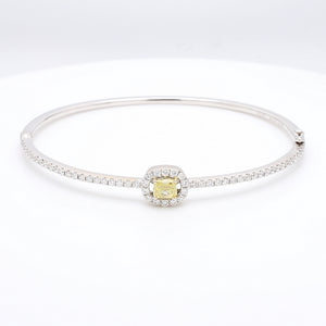 SOLD - 0.59ct Fancy Yellow Radiant Cut Diamond Bracelet
