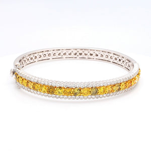 5.42ctw Fancy Color, Round Brilliant Cut Diamond Bracelet