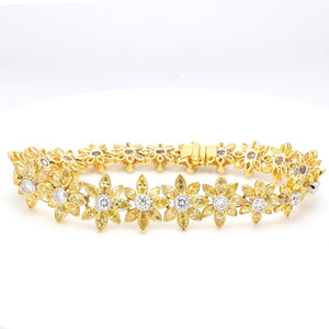 SOLD - 8.67ctw Fancy Yellow, Marquise Cut Diamond Bracelet