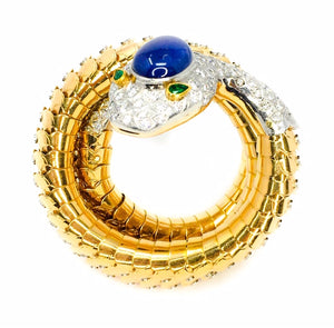 SOLD - Attilio Codognato, 15.50ctw Diamond Snake Bracelet