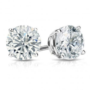 SOLD - 4.02ctw K/L SI2 Round Brilliant Cut, Diamond Stud Earrings - GIA Certified