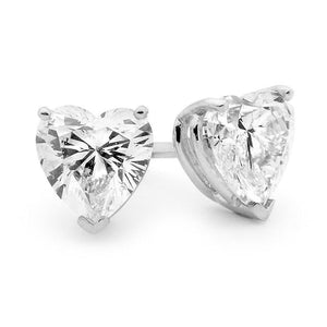 SOLD - 0.84ctw H I1 Heart Shaped Diamond Stud Earrings