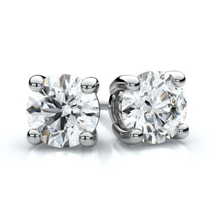 SOLD - 0.95ctw H SI2 Round Brilliant Cut Diamond Stud Earrings