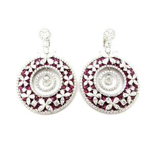 SOLD - 14.39ctw Ruby and Diamond Earrings