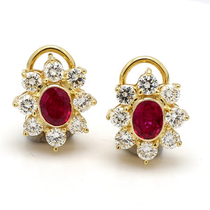 SOLD - 2.00ctw Oval Cut Ruby Earrings