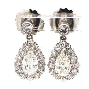SOLD - 1.80ctw Pear Cut Diamond Earrings