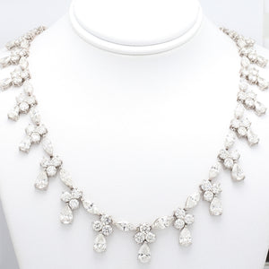 33.90ctw Marquise, Pear, and Round Brilliant Cut Diamond Necklace