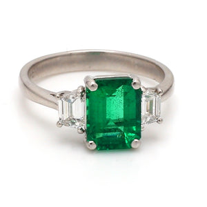 2.12ct Emerald Cut Emerald Ring