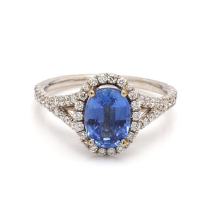 1.47ct Oval Cut Sapphire Ring
