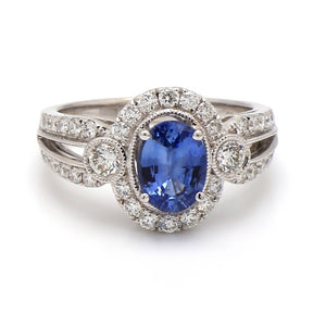 SOLD - 1.22ct Oval Cut, Sapphire Ring