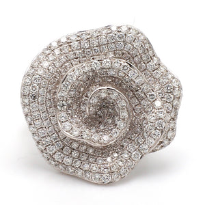2.97ctw Pave Diamond, Flower Ring