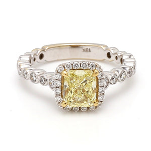 SOLD - 1.01ct Fancy Yellow, Radiant Cut Diamond Ring - GIA Certified