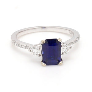 1.45ct Emerald Cut, Sapphire Ring