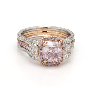 SOLD - 1.79ct Fancy Purple Pink, Cushion Cut Diamond Ring - GIA Certified