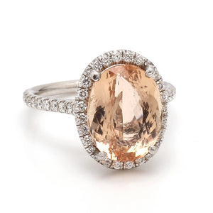 6.25ct Oval Cut Imperial Topaz Ring
