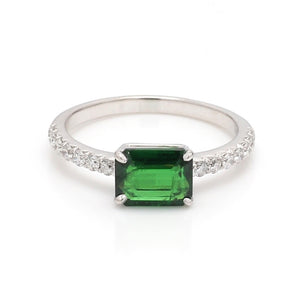 1.55ct Emerald Cut Tsavorite Ring