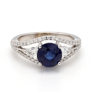 SOLD - 1.92ct Round Brilliant Cut, Sapphire Ring