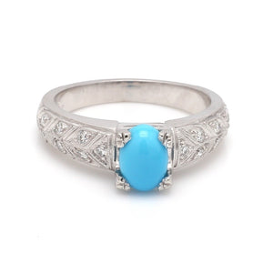 Oval Cabochon Cut Turquoise Ring