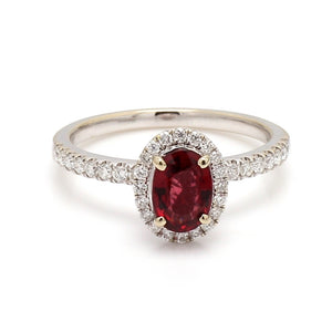 0.78ct Oval Cut Red Spinel Ring